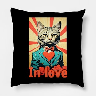 cat in love Pillow