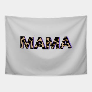 Mama, Typography, Leopard Tapestry