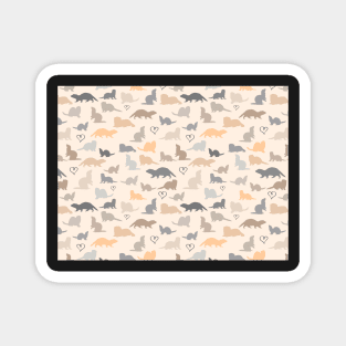 Neutral Brown Ferrets Pattern Magnet