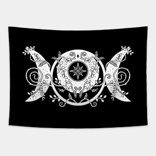 Triple moon Goddess Witch Wicca Symbol Tapestry