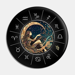 ZODIAC Virgo - Astrological VIRGO - VIRGO - ZODIAC sign - Van Gogh style - 2 Pin