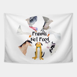 Vegan slogan Friends, Not Food Tapestry