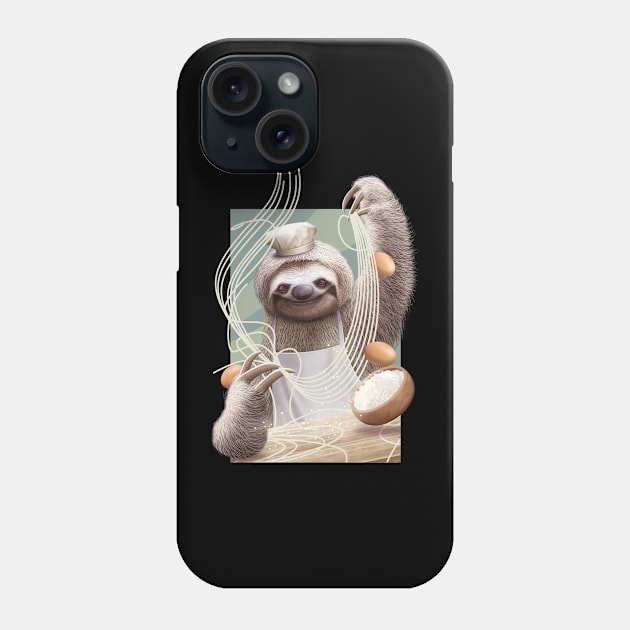 sloth making noodles Phone Case by ADAMLAWLESS