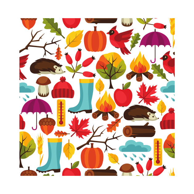 Fall Autumn Pattern by Ken Adams Store