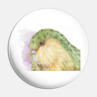 watercolor kakapo owl parrot portrait painting Pin