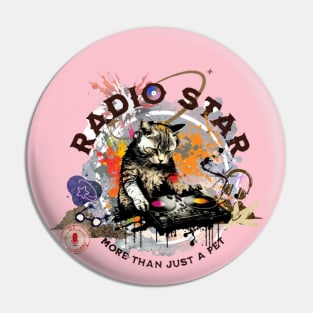 Radio cat - part-time pet career Pin