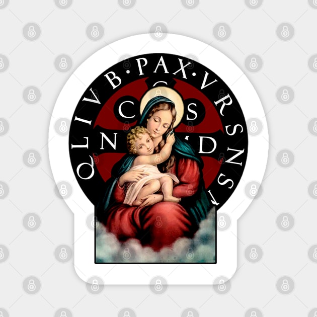 Catholic Peace with Our Lady of the Child Jesus Magnet by Marccelus