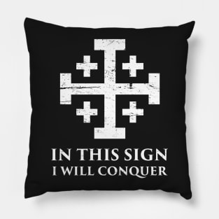 In Hoc Signo Vinces | Knights Templar Crusader Cross Pillow