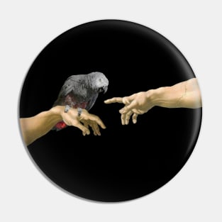 Michelangelo's Angry African Grey Parrot Pin