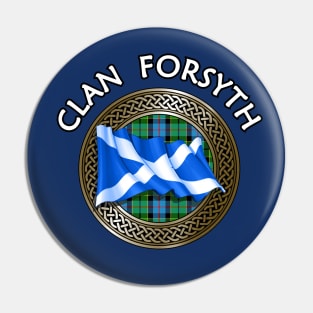 Clan Forsyth Crest & Tartan Knot Pin