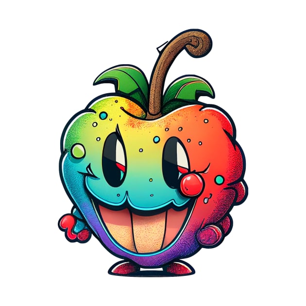 Colourful cartoon apple by stkUA