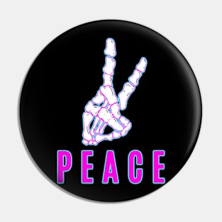 Peace skull hand Pin