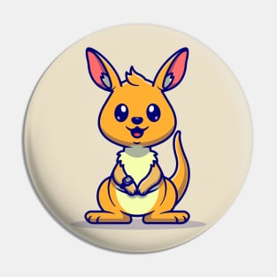 Cute Kangaroo Wearing Watch Cartoon Pin