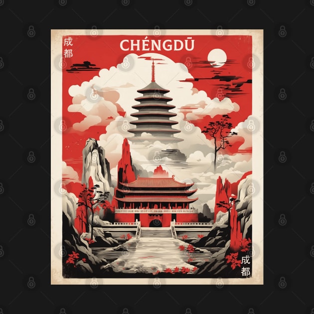 Chengdu China Vintage Poster Tourism by TravelersGems