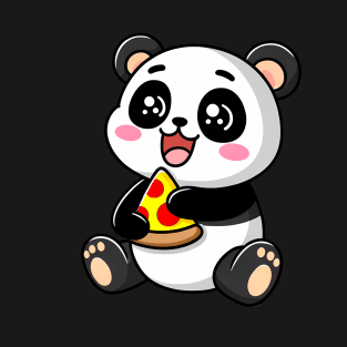 Cute Panda Bear Eating Pizza T-Shirt