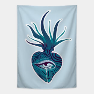 Blue Holy heart Tapestry