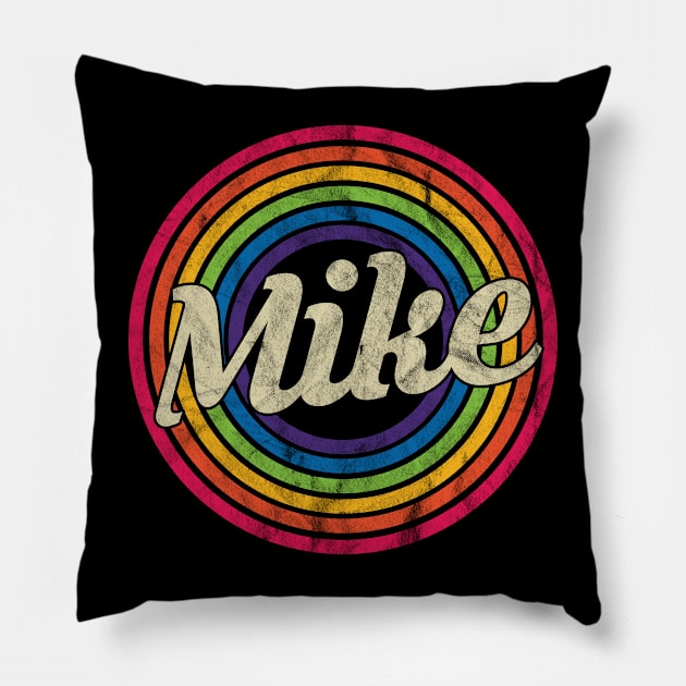 Mike - Retro Rainbow Faded-Style Pillow by MaydenArt