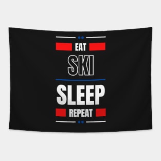 Eat Sleep Ski Repeat Tapestry