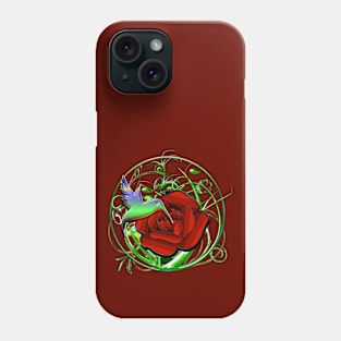 Rose & hummingbird Phone Case