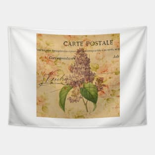 purple lilac vintage floral paris botanical art Tapestry