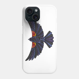 Red Winged Blackbird Geometric Phone Case