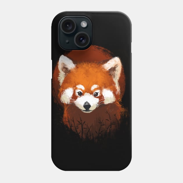 Red panda sunset - Cute Fluffy Animal - Ink Painting Phone Case by BlancaVidal