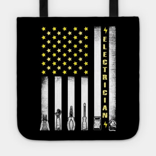 Patriotic Electrician American Flag Tote