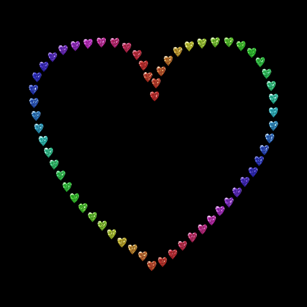 Sparkle Rainbow Heart Silhouette by Art by Deborah Camp