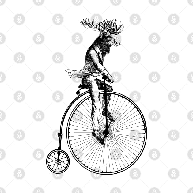 Old School Moose Cyclist by UselessRob