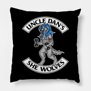 Electric Blue She Wolf Pillow