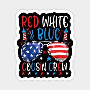 Red White and Blue Cousin Crew 4th Of July flag america Magnet