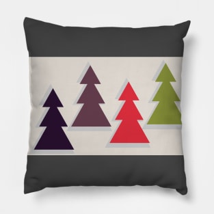 Fir trees in different colors Pillow