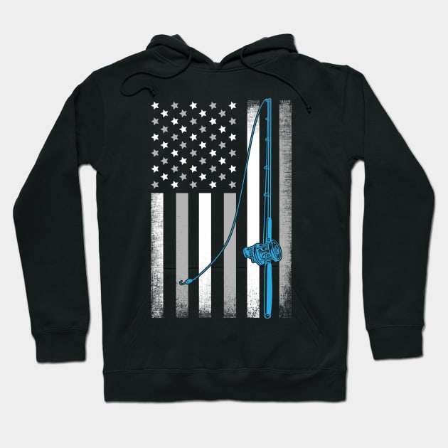 American Fishing Flag - Fishing Flag - Hoodie