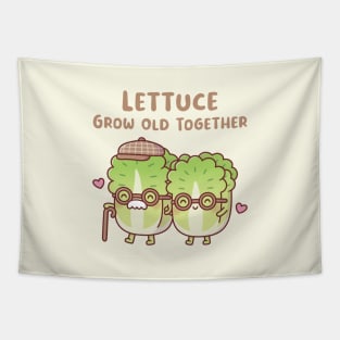 Cute Lettuce Couple Lettuce Grow Old Together Tapestry