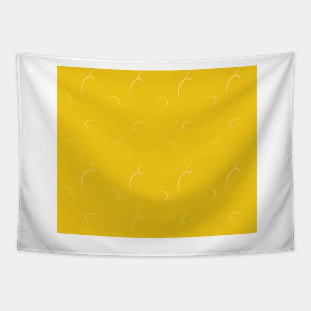 Mustard yellow pattern Tapestry by Kirovair