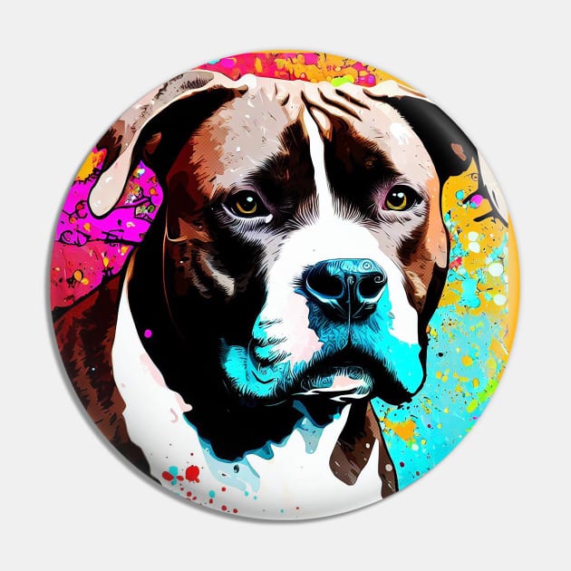 Pitbull Pop Art Pin by Sketchy