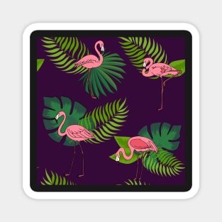 Flamingo Seamless Pattern Magnet