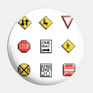 Pixel Street Signs Pin