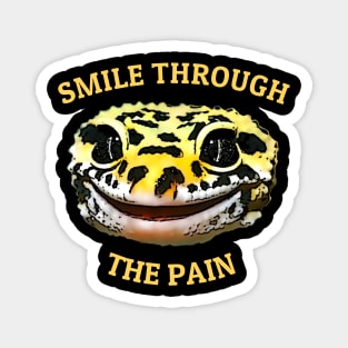 Leopard Gecko Smile Through the Pain Funny Pet Lizard Lover Magnet