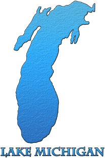 Lake Michigan Great Lakes Outline with Label Magnet