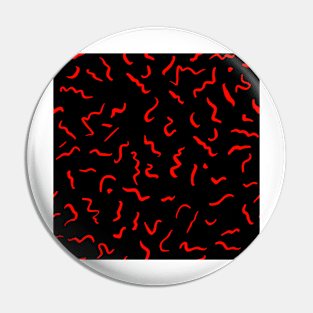 Artistic Squiggle Colorful Print Pattern Red Pin