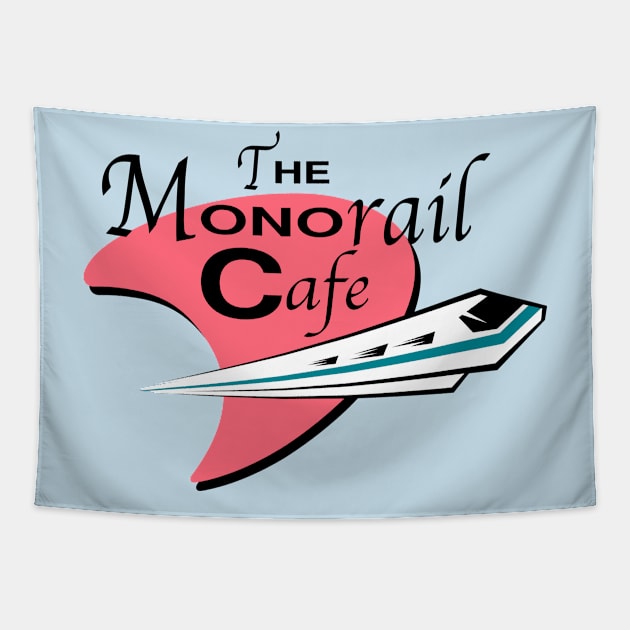 The Monorail Cafe Tapestry by GrizzlyPeakApparel