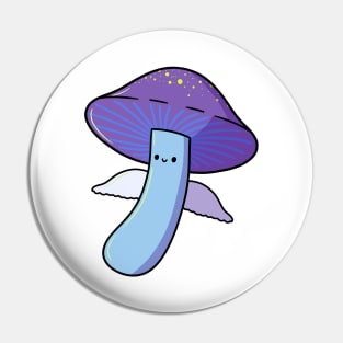 Happy Flying Mushroom With Wings Pin