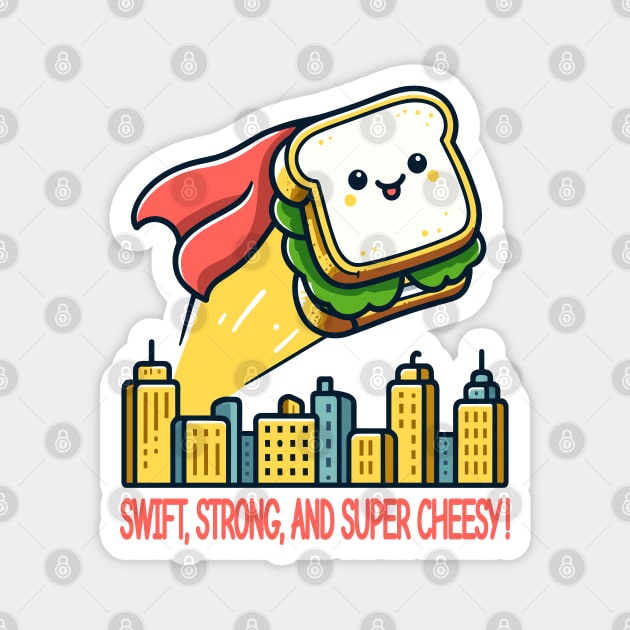 Caped Crusader Sandwich - Grilled Cheese Magnet by maknatess