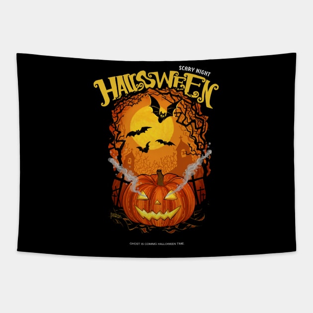 halloween pumpkins Tapestry by pagsa