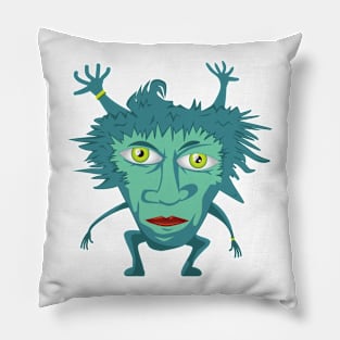 Funny fourhanded monster Pillow