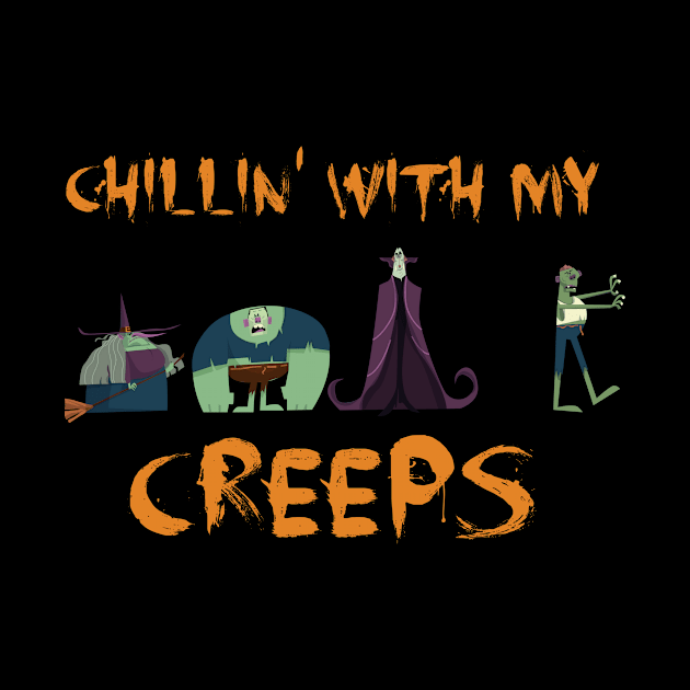 Chillin With My Creeps Halloween | Dog Halloween | Halloween gift | Spooky season gifts | Halloween Decor gifts | Funny Halloween Trick or treat | Alien Lovers Halloween | Halloween monsters | Spooky season by johnii1422