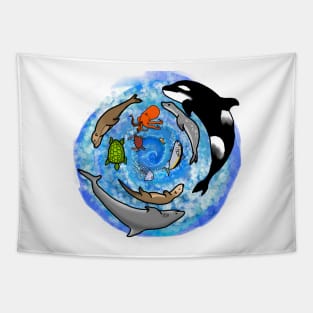 Sea Life Spiral Tapestry
