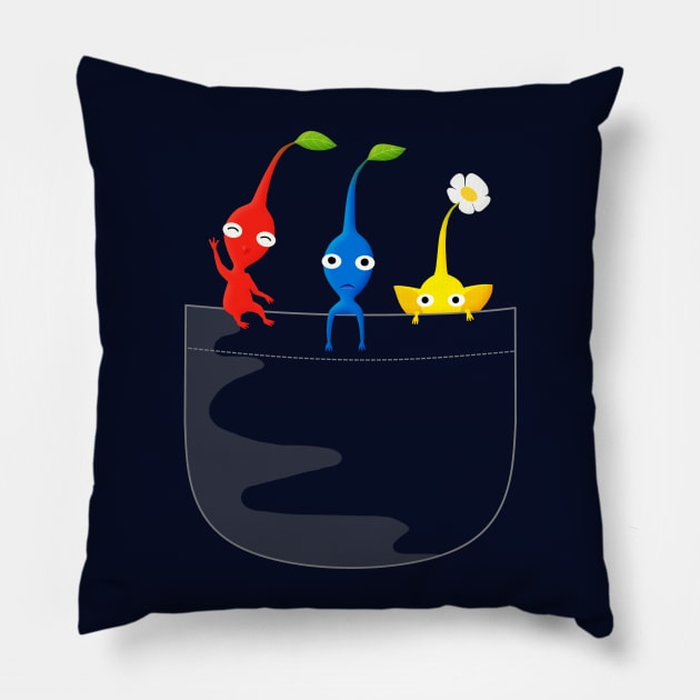 Pikmin Pocket Tee Pillow by ChelsieJ22