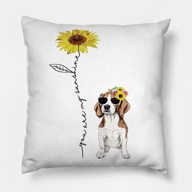 You Are My Sunshine Beagle Pillow by Xamgi